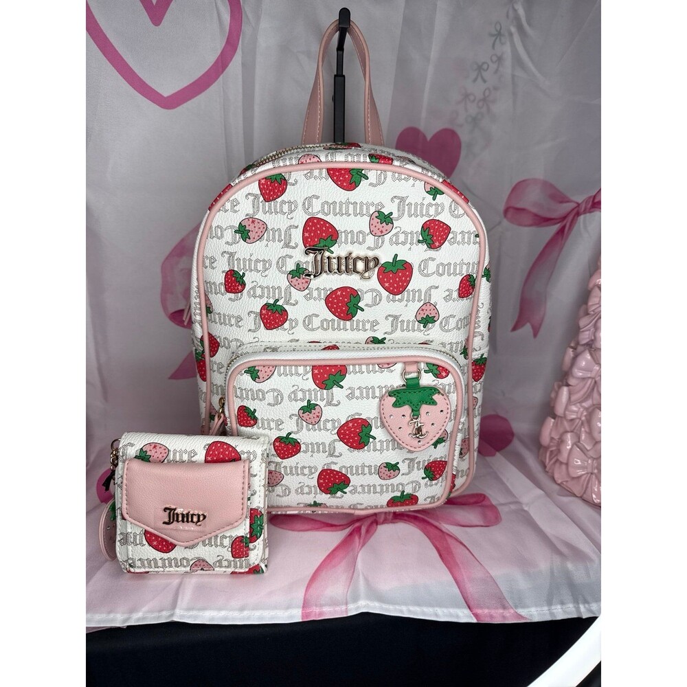 Juicy Couture Freshly Picked Strawberry Backpack and wallet